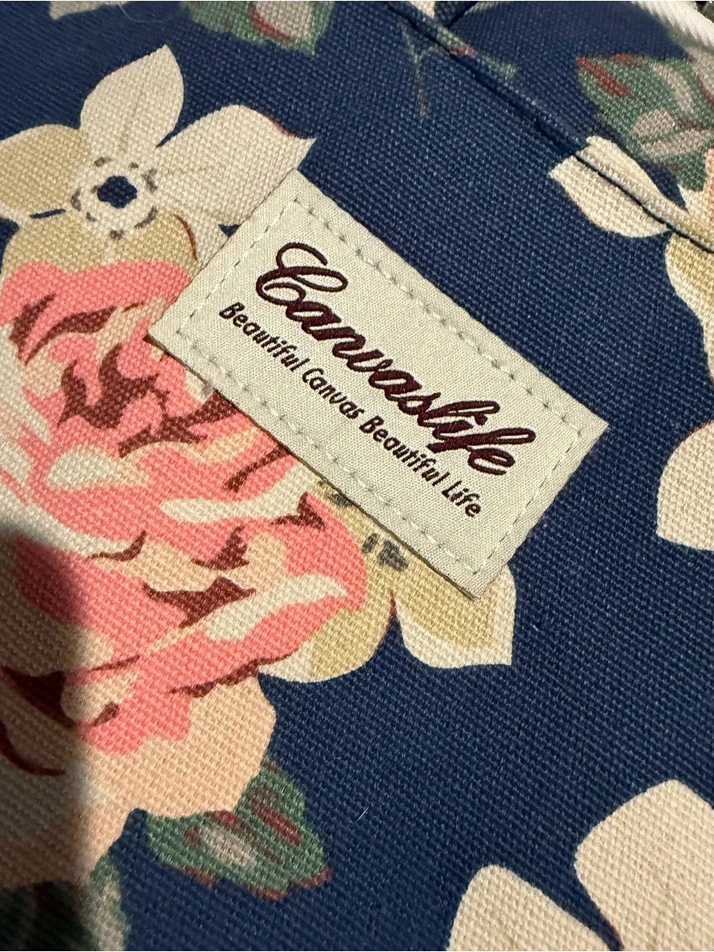 Floral Laptop Bag in Navy and Pink